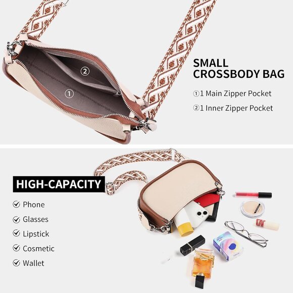 Women PU Leather Crossbody Bag Small Handbag Organizer Casual Fashion - Picture 3 of 6